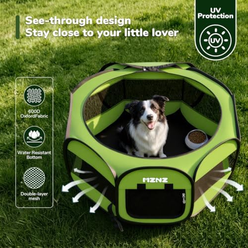 Dog Cat Small Animal Puppy Playpen Crate, Whole Green - Image 6
