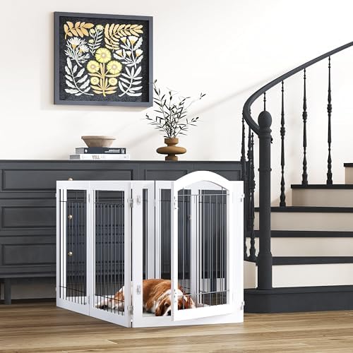 PAWLAND Dog Gate Indoor with Door, Freestanding - Image 4