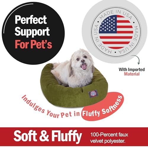 Majestic Pet 24 Inch Micro Velvet Calming Dog Bed Washable – Cozy Soft Round - Image 2
