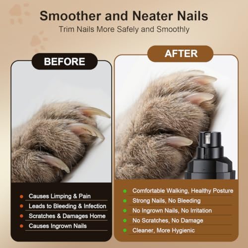 Dog Nail Grinder Silent Upgraded Cordless Grooming - Image 6