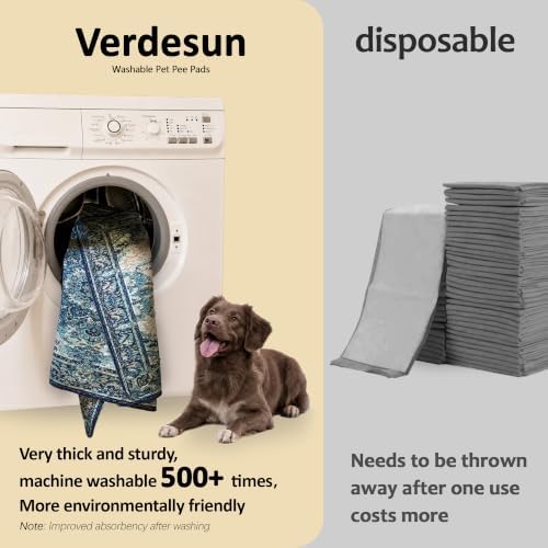 Washable Pee Pads for Dogs 72"x72" 2 Pack Reusable Puppy Potty Pad - Image 3