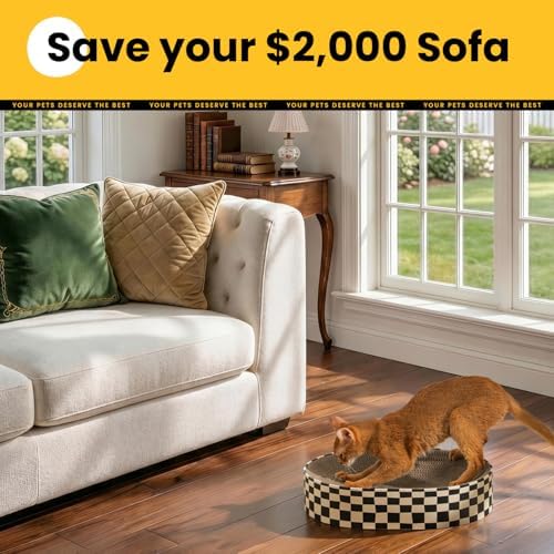 Conlun Oval Cat Scratcher Bed | Scratching Bowl Lounge - Image 2