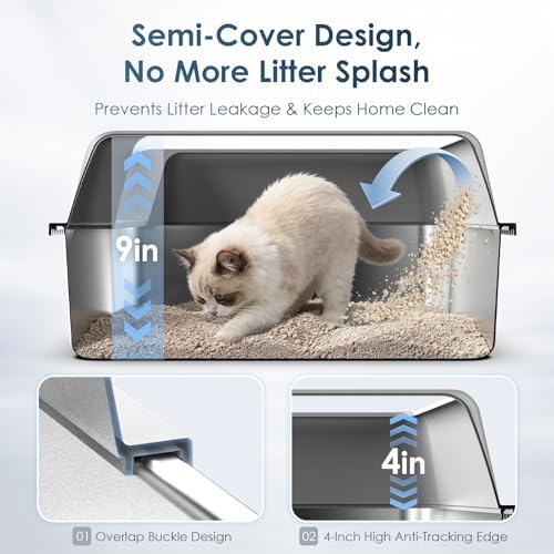 Suzzipaws 2 Pack 17.3" x13.4"x9" Stainless Steel Litter Box, Kitten Litter Box - Image 2