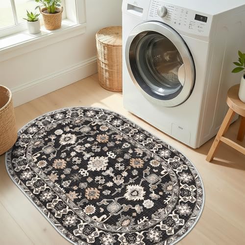 2x3 Small Oval Rug Entry: Washale Soft Non Slip Rug - Image 2