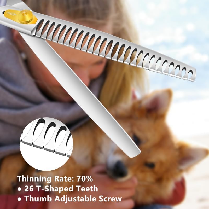 HASHIMOTO Chunkers Dog Grooming Scissors, 26 Teeth, 8.0 inch - Image 3