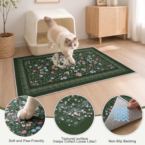 Bienbee Cat Litter Mat, 2 Pack 33" x 22" Machine Washable - Image 3