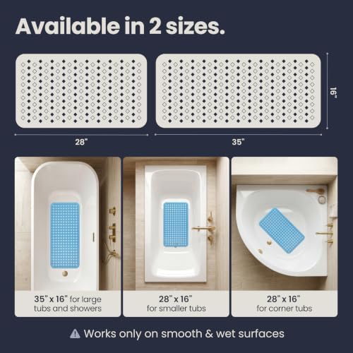 homerella Bathtub Mat Non Slip 35x16 Shower Mat Non Slip Anti Mold BPA Free - Image 5