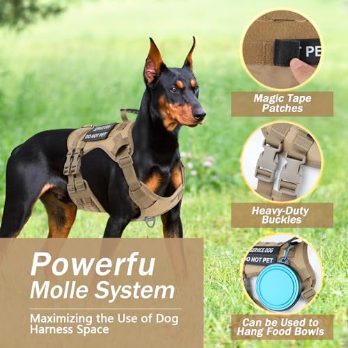 No Pull Tactical Dog Harness for Large Dogs, Service Dog Vest - Image 3