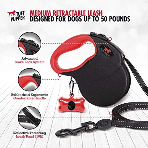 Tuff Pupper Heavy Duty Retractable Dog Leash | 16 ft Dog Leash - Image 3