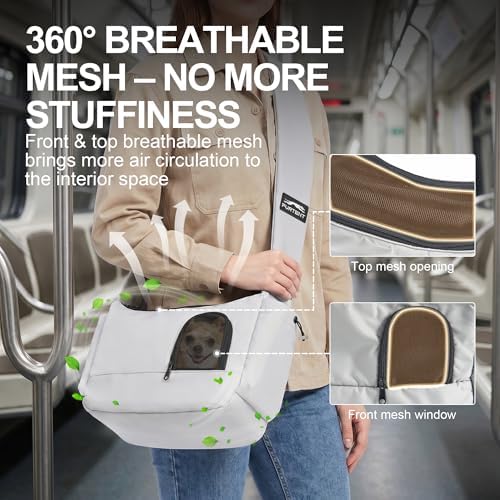 Dog Carrier Sling for Small Dogs & Cats Hand-Free Puppy Sling Purses - Image 2