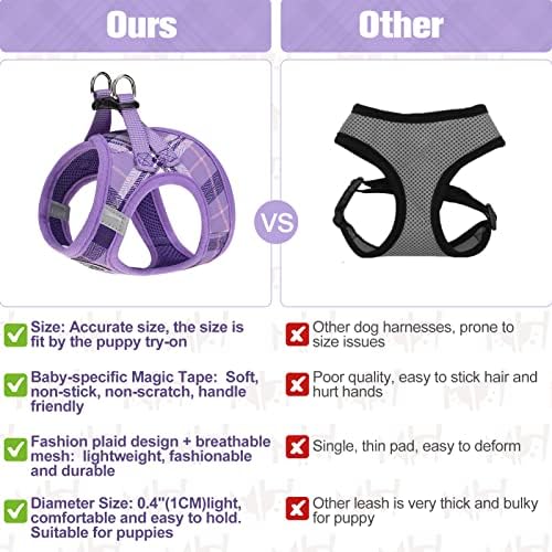BEAUTYZOO Dog Harness Medium Sized and Leash Set, No Pull Pet Vest -Purple M - Image 3