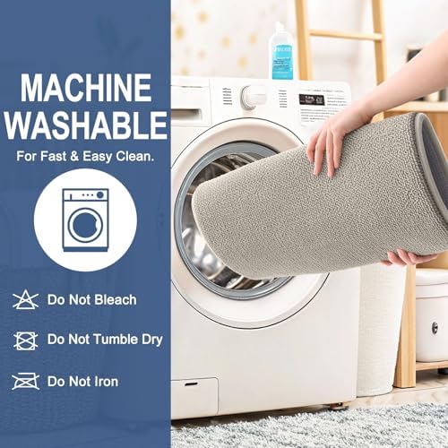 OLANLY Memory Foam Bathroom Runner Rugs 47x17, Long Bath Mats, Warm Taupe - Image 6