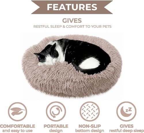 Whiskers & Friends Cat Beds for Indoor Cats & Small Dog, Fluffy Cat Bed - Image 3