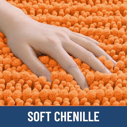 Smiry Bathroom Rugs 24X16, Extra Soft Rubber Backing Chenille Bath Mats - Image 4