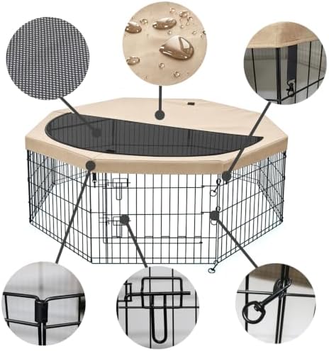 PETIME Foldable Metal Dog Exercise Pen/Pet Puppy Playpen Kennels Yard Fence - Image 2