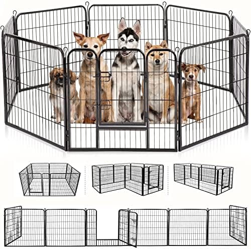 BestPet | Dog Playpen | 32", 8 Panels | Heavy Duty Metal Pet Exercise Pen by BestPet