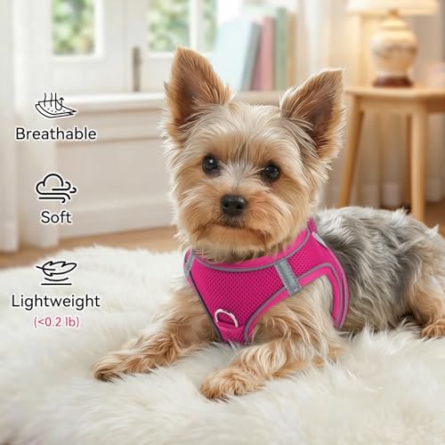 Joytale Step-in Dog Harness, Soft Breathable Mesh, Hot Pink XXS - Image 4