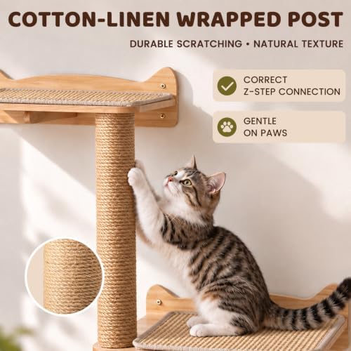 Cat Wall Shelves Wall Mounted Cat Climbing Set - Image 6