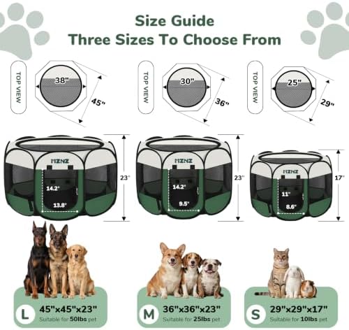 Dog Cat Small Animal Puppy Playpen Crate, Dark Green - Image 2