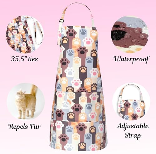 Plum Hill Waterproof Dog Grooming Apron, Groomer Apparel, Pet Washing Smocks - Image 4