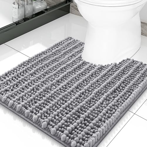 Smiry Bathroom Toilet Rugs U Shaped 20X20, Chenille Bath mats by Smiry