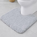 Disolla Toilet Rug 22x24 Silver Grey, Soft Toilet Mat U-Shaped Washable by Disolla