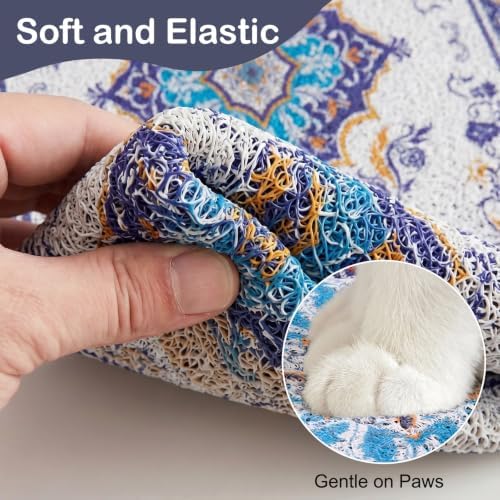 Glittme Cat Litter Mat 40"x30" Non-Slip Washable Trapping Mat - Image 4