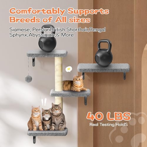 6-in-1 Wall Mounted Cat Climber Set - Image 4