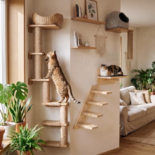 Nuanchu 2 Pack Cat Wall Shelves Stairs Steps Ladder - Image 5