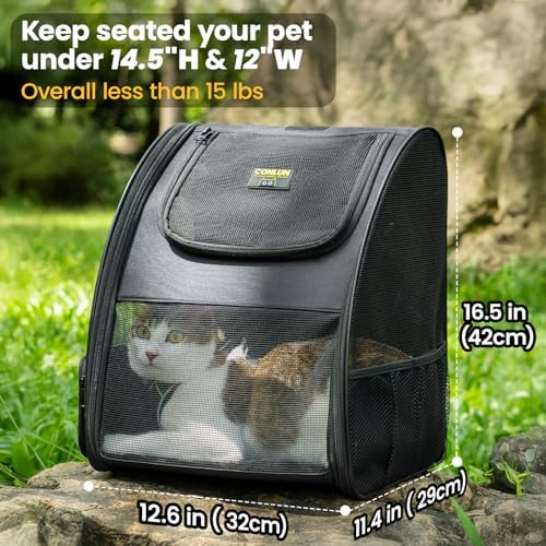 Conlun Cat Backpack Carrier for Small Dogs and Cats Fit Up to 15 Lbs, Small Dog - Image 2
