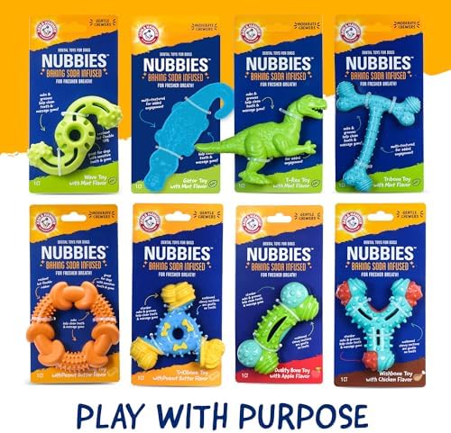 Arm & Hammer Nubbies Rubber Ring Dog Dental Chew Toy, Peanut Butter - Image 7