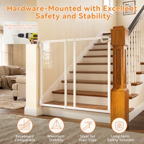 27"-42" Extra Wide Dog Gates for Doorways - Image 7