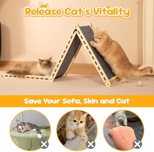 Felt Cat Scratcher for Indoor Cats, Foldable Triangle - Image 5