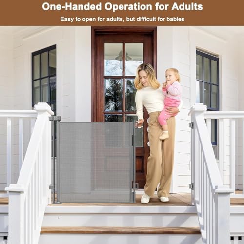 100" Wide Weatherproof Outdoor Retractable Dog Gate, Baby Gates Extra Wide - Image 6