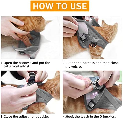 Cat Harness and Leash Set, Escape Proof Harness Khaki-Pattern XS - Image 6