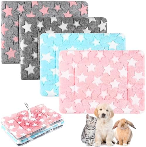 Haull 4 Pcs Waterproof Guinea Pig Bedding Mat, Cute Star, 13 x 18.5 by Haull