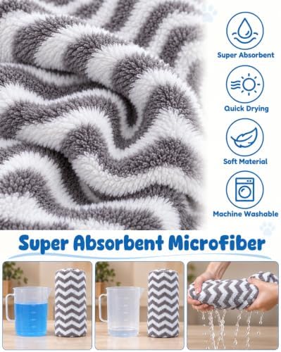 SHERCHPRY Dog Bathrobe Absorbent Microfiber Pet Drying Robe - Image 6