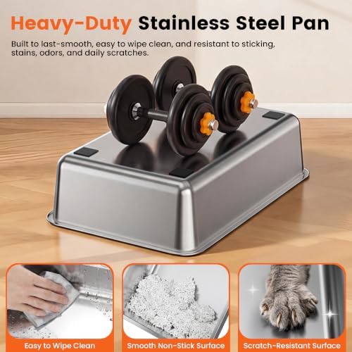 XL Enclosed Stainless Steel Litter Box - Image 5
