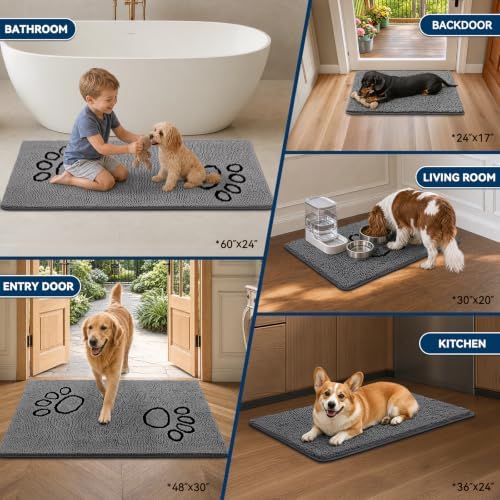 Bcoimo Chenille Doormats Absorb Moisture and Dirt 30*20, Muddy Mats - Image 5