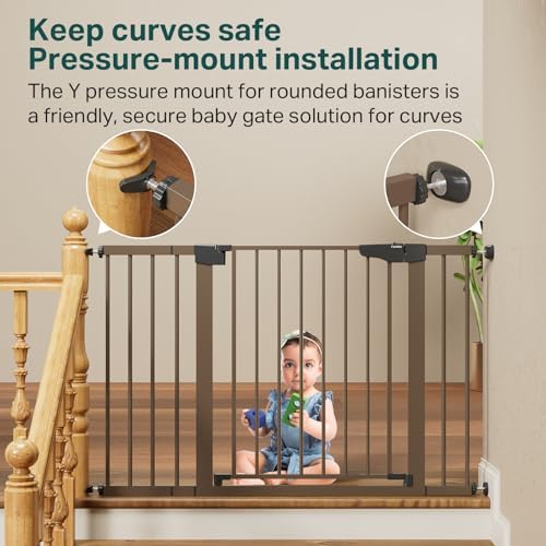 Cumbor 30-48 in Baby Gate for Stairs, Auto Close Dog Gate Indoor - Image 5