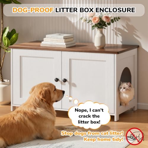 Extra Large Cat Litter Box Enclosure Furniture Dog Proof, Hidden Kitty Washroom - Image 4