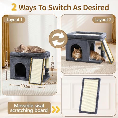 Cat Tree Tower with 15.7x23.6 Perch Bed - Image 4