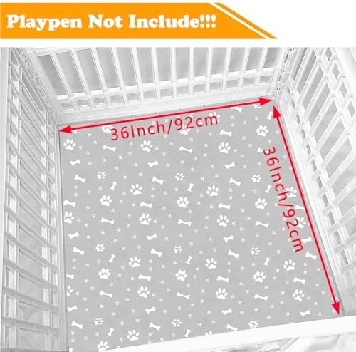 Dog Playpen Bottom Pad Fits for 36 Inch 4 Panels Exercise Pet Playpen, Dog - Image 2