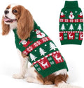 KYEESE Dog Christmas Sweater for Small Dogs, Green Snowman Reindeer by KYEESE