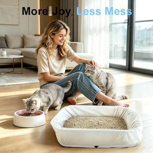Drawstring Cat Litter Box Liners, 2 Mil Thick Claw Resistant Cat Pan Liner) - Image 7