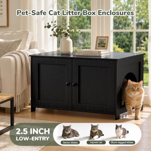 Extra Large Hidden Cat Litter Box Enclosure Furniture, Dog Proof Kitty Washroom - Image 3