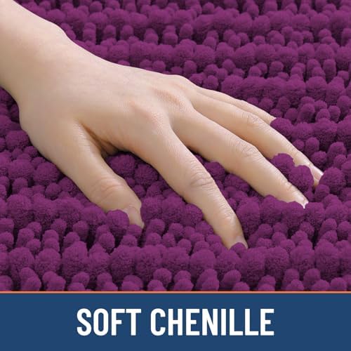 Smiry Bathroom Rugs 30X20, Extra Soft Rubber Backing Chenille Bath Mats - Image 4