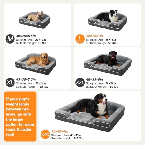 Extra Large Orthopedic Dog Bed, XXL Washable Pet Couch Bed - Image 5