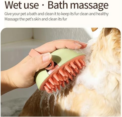 Pink Dog Bath Brush for Bathing&Shedding Dog Shampoo Brush - Image 3