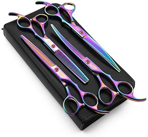 Moontay Professional 7" Dog Grooming Scissors Set 4PCS by Moontay